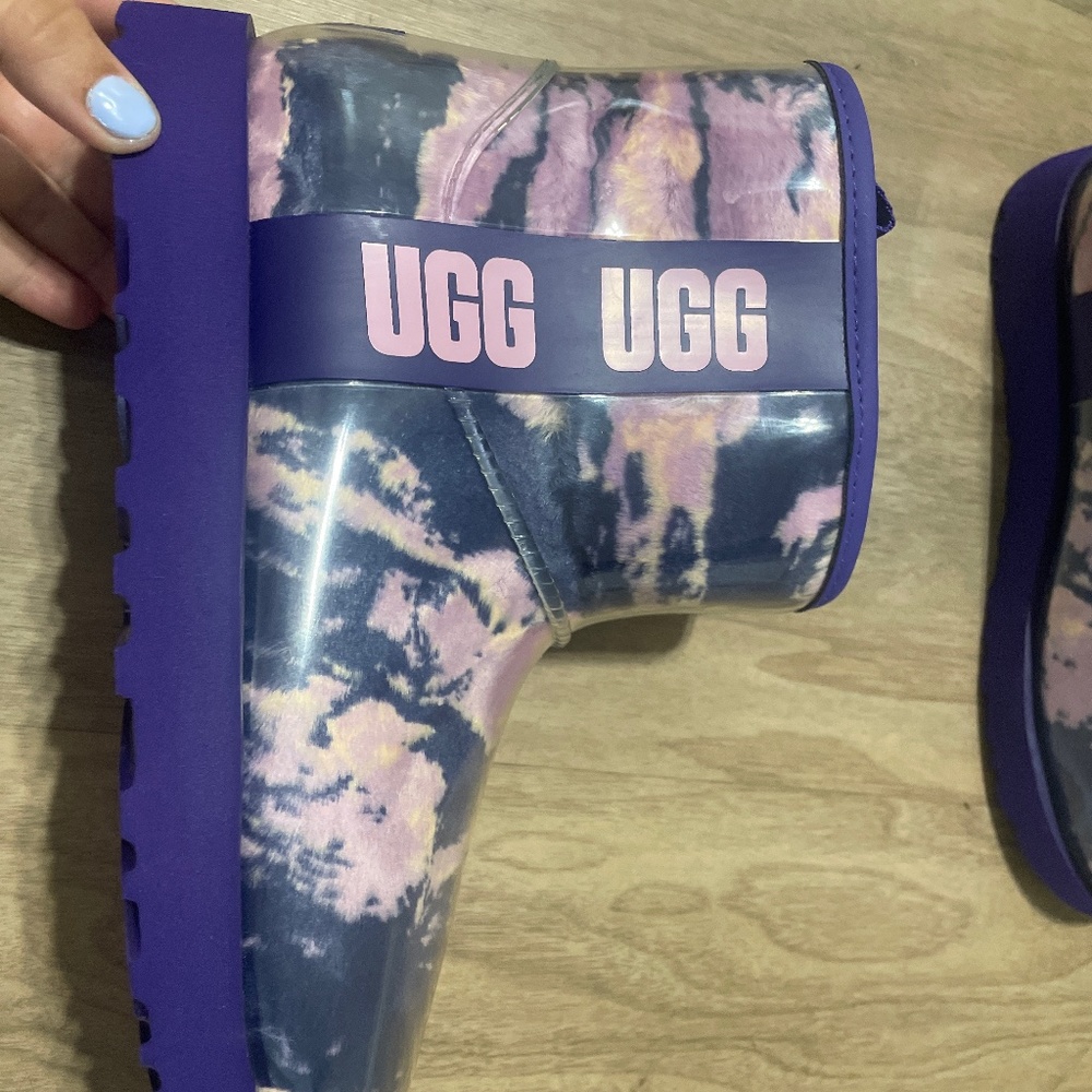 NEW Ugg Classic Clear Mini Sheepskin ~ Violet Night Marble ~ Size 8 womens